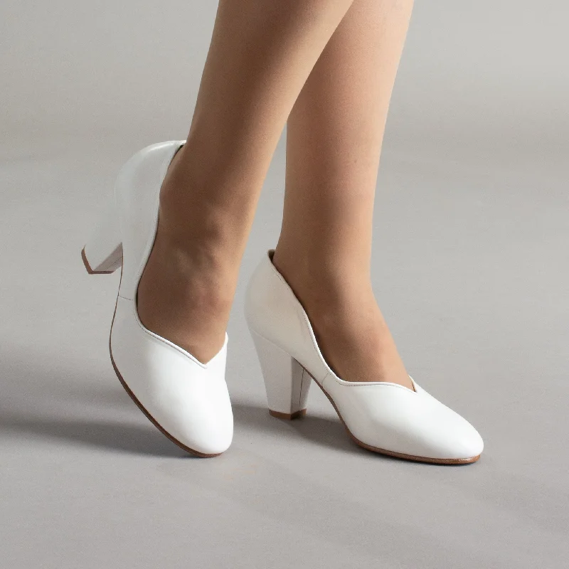 PRE-ORDER Marilyn Vintage Pumps Wide (Soft Ivory)