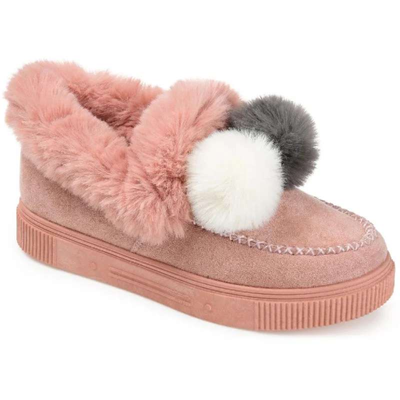 Journee Collection Womens Sunset Faux Fur Lined Comfort Moccasin Slippers