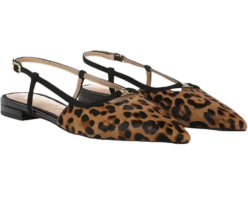 Cohen Leopard Flats In Tan/black