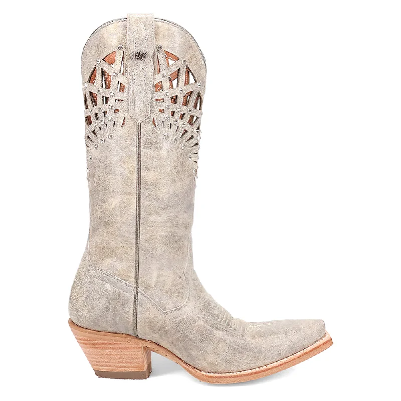 Miley Cut-Outs Rhinestone Snip Toe Pull On Cowboy Boots