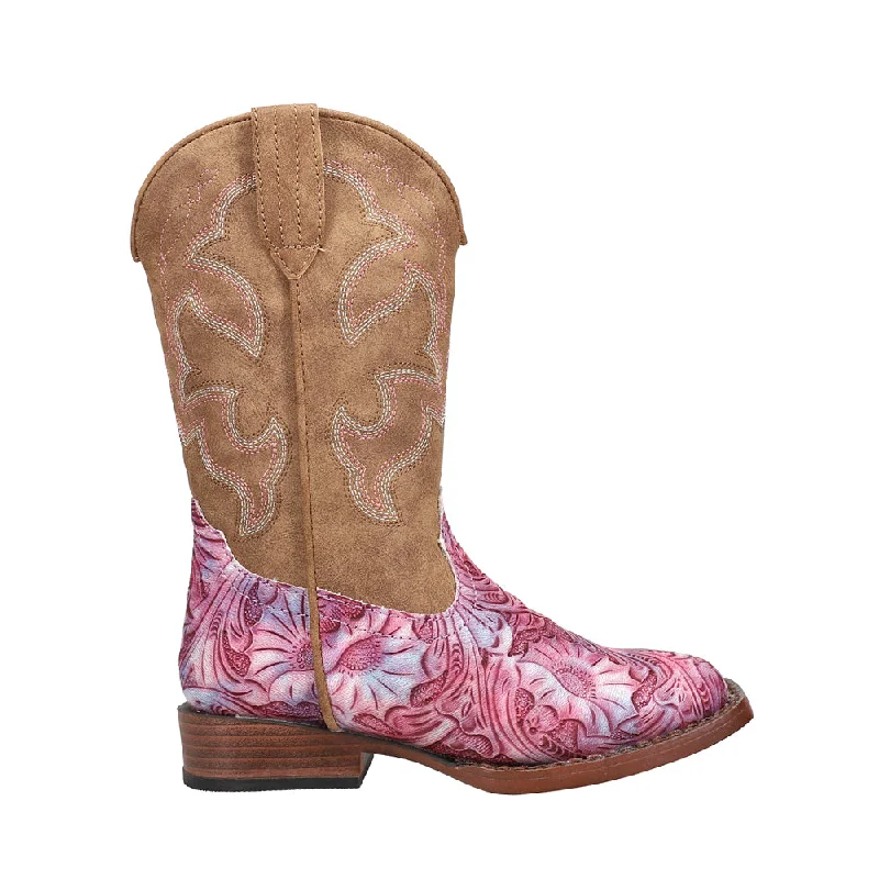 Raya Tie Dye Square Toe Cowboy Boots (Little Kid)