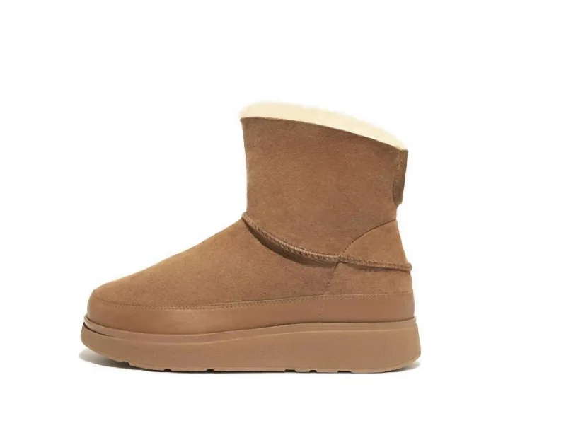 Gen-Ff Mini Double-Faced Shearling Boots In Desert Tan