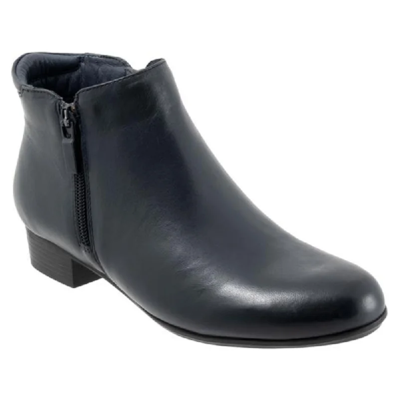 Trotters Major Navy Leather Bootie (Women's)