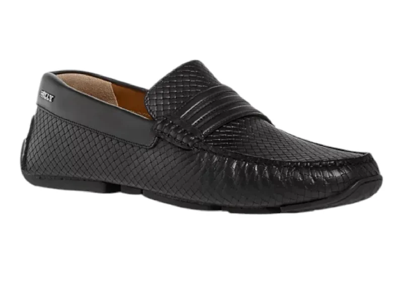 Bally Pilton 6238678 Men's Black Embossed Leather Loafers