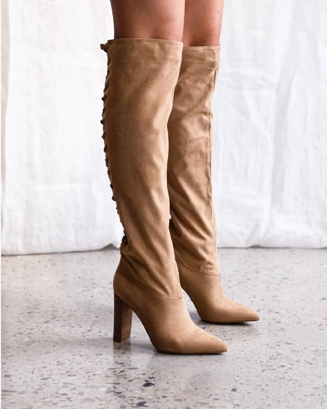 Kimba Latte Suede Boot In Brown