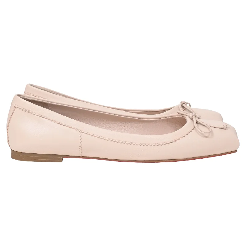 Christian Louboutin Mamadrague Ballet Flats in Beige Leather