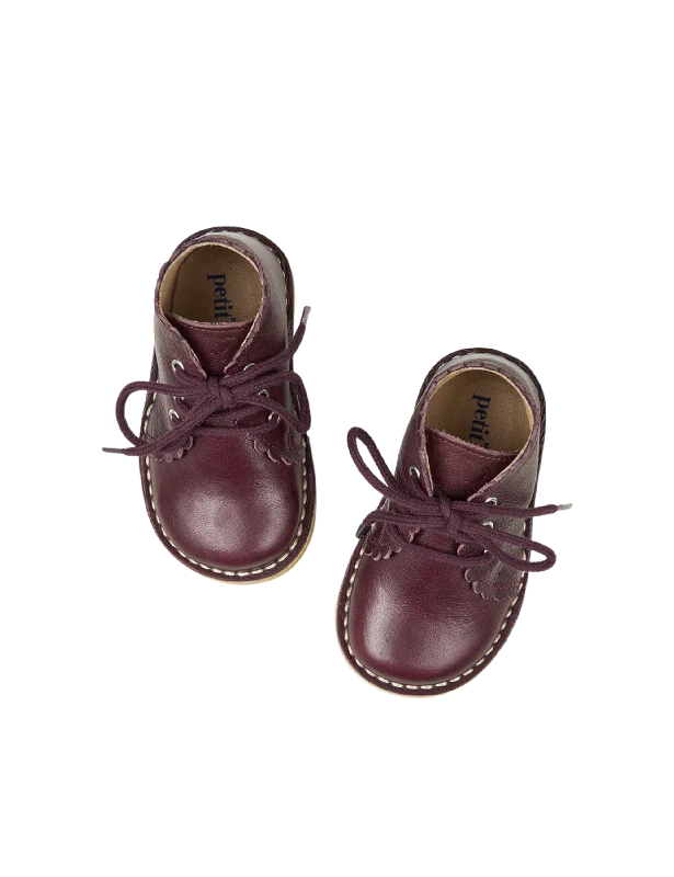 Scallop Boot - Plum