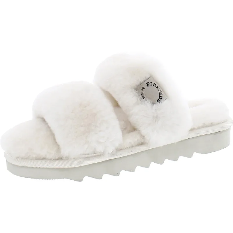 Benalla Womens Faux Fur Slip On Slide Slippers