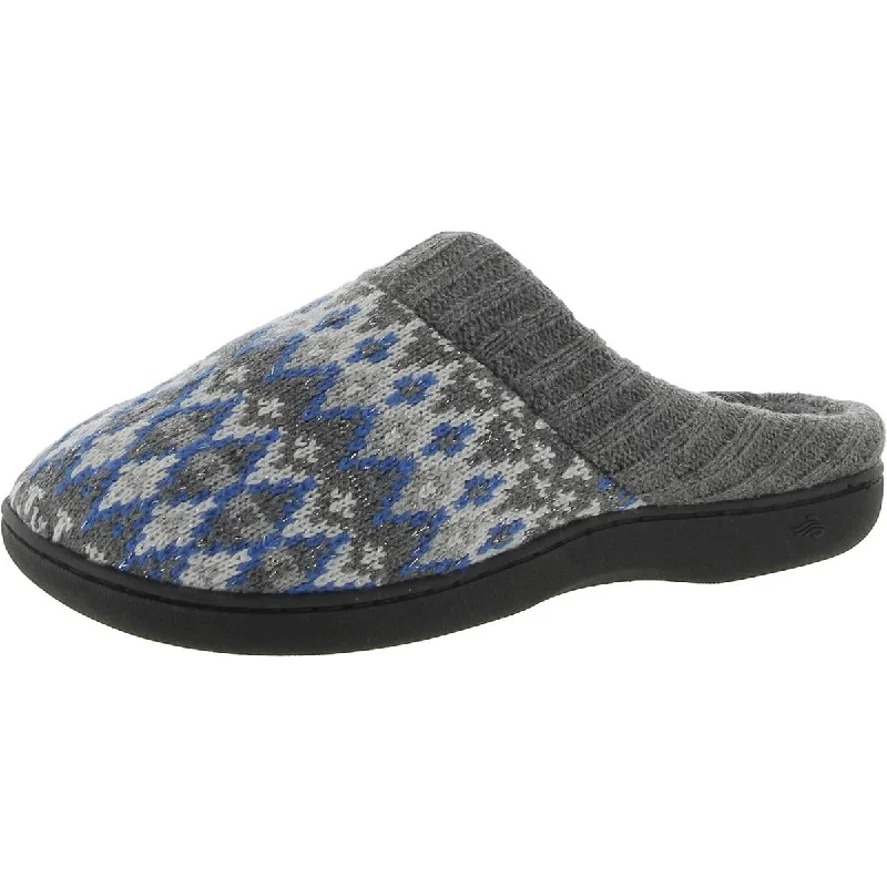 Zigzagger Womens Memory Foam Argyle Slide Slippers