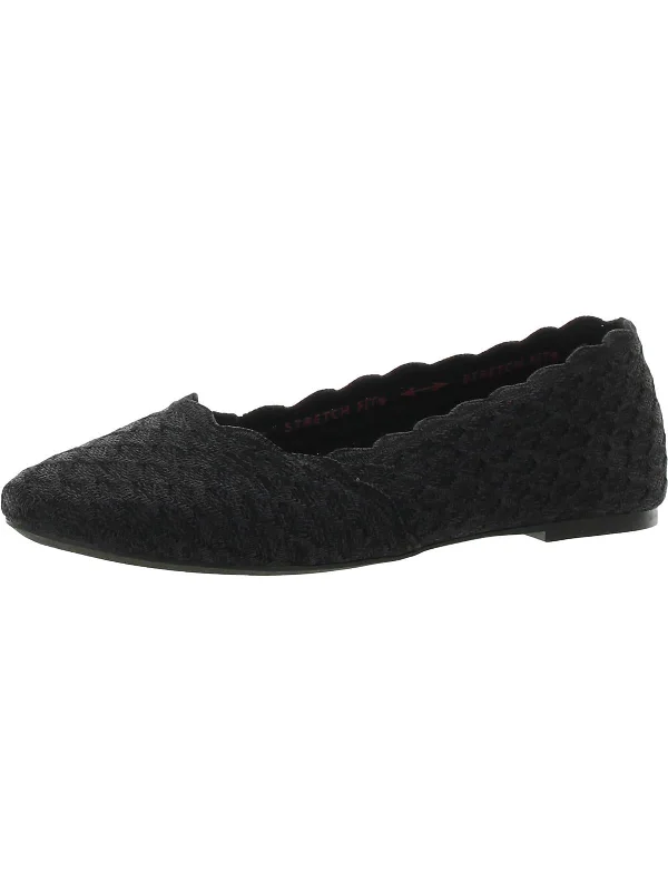 Womens Slip On Scalloped Ballet Flats