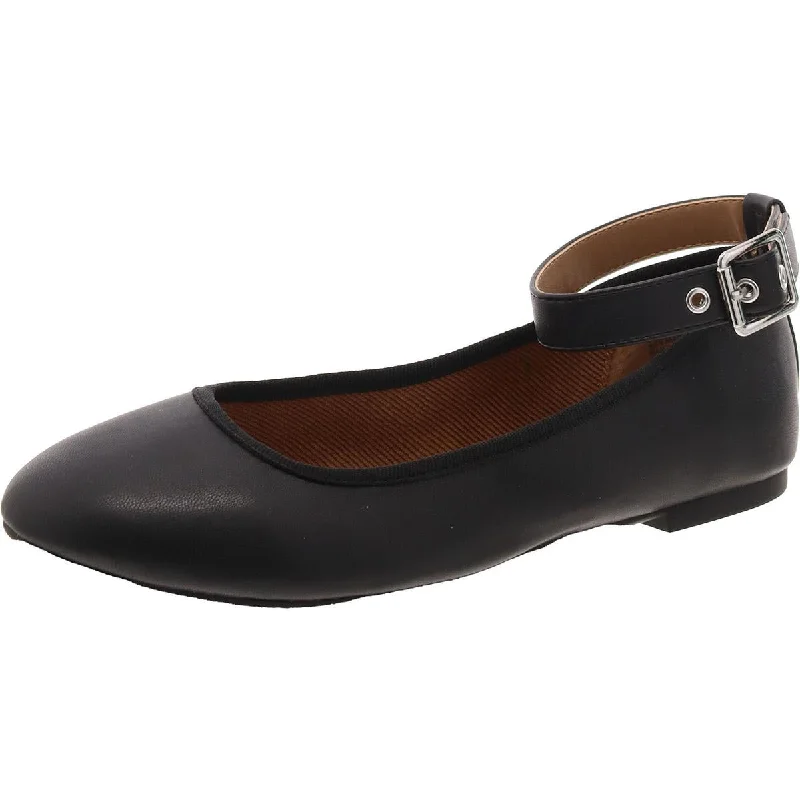 Womens Faux Leather Flat Ballet Flats