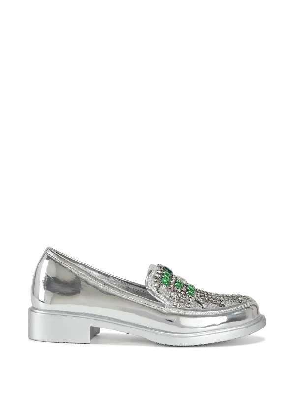 THALASSA-SILVER CRYSTAL VAMP LOAFER