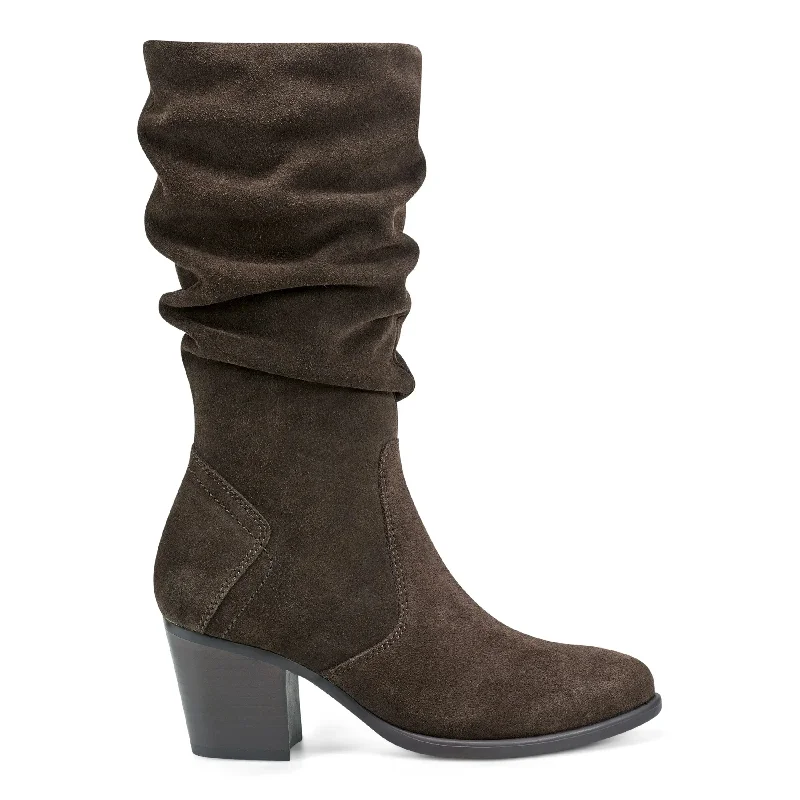 Vine Block Heel Almond Toe Casual Boots