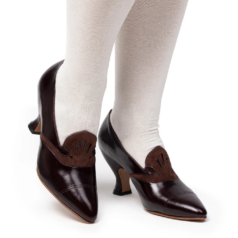 PRE-ORDER Elsie Edwardian Pumps (Cordovan/Chocolate)