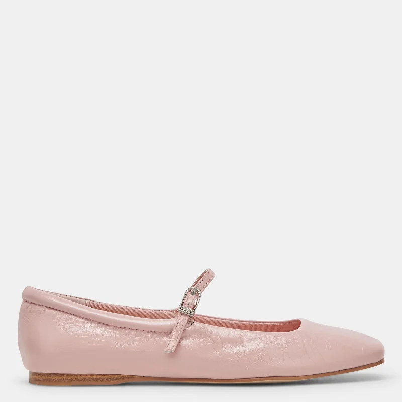 Reyes Ballet Flats Pink Crinkle Patent