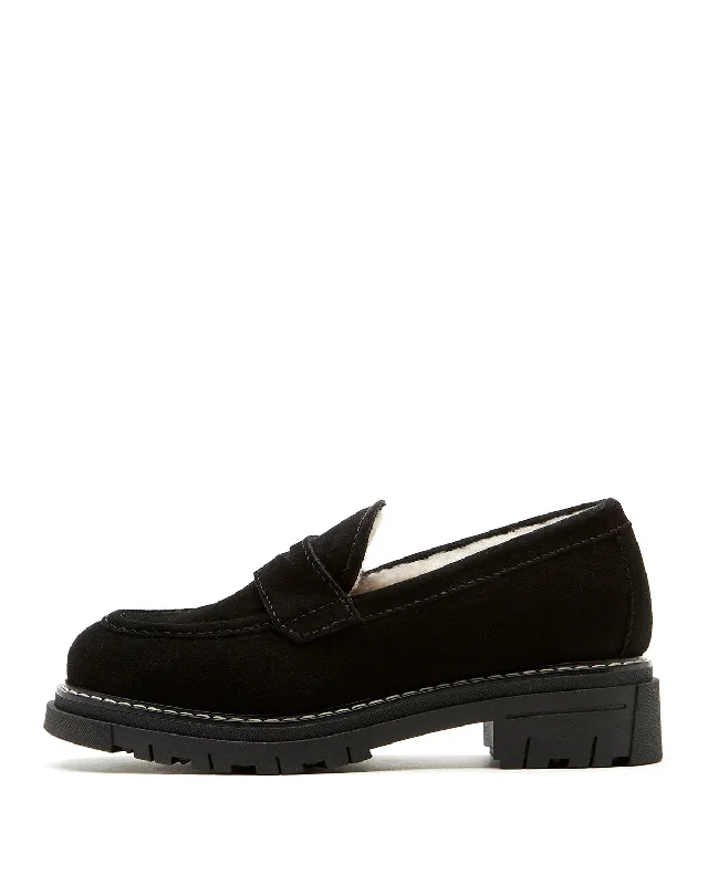 Devin Shearling Lined Loafer | Black