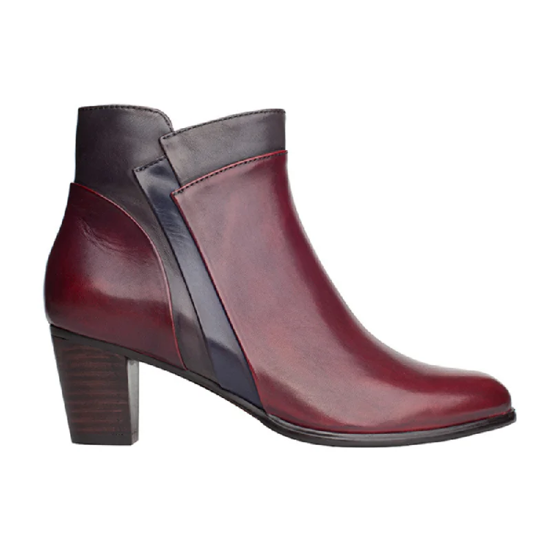 Regarde Le Ciel Sonia 137 Sangria/Melanzana/Muddy Glove Leather Bootie (Women's)