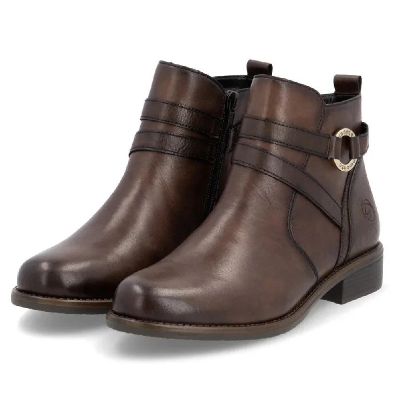 Remonte Arielle 77 Nougat Brown Leather Bootie (Women's)