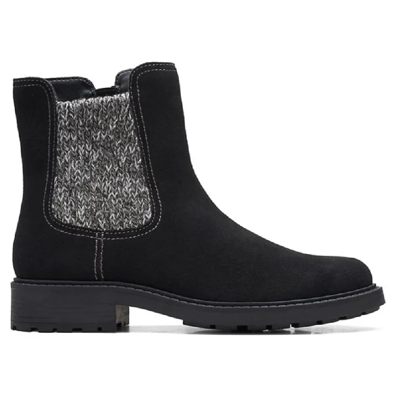 Clarks Opal Sky Black Suede Boot (Women's)