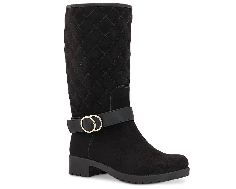 Waterproof Quilted Boots In Black