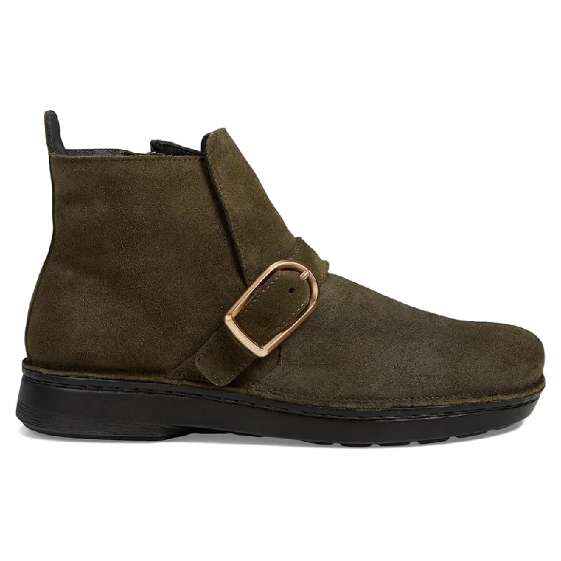 Naot Kolmer Olive Suede Ankle Boot (Women's)