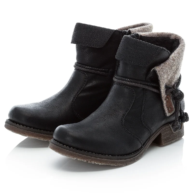 Rieker Fee 93 Black Bootie (Women's)