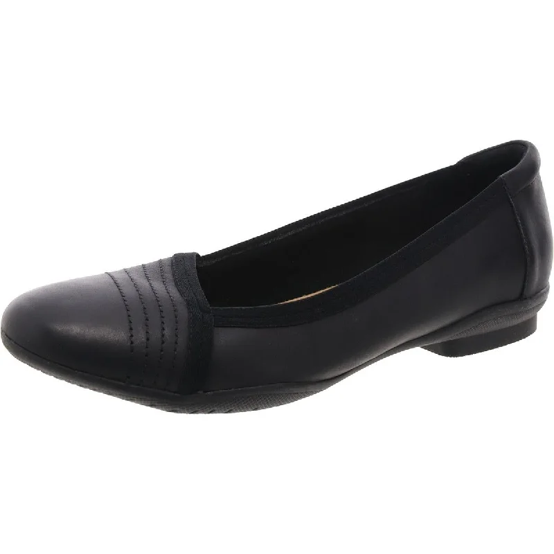 Womens Leather Solid Ballet Flats