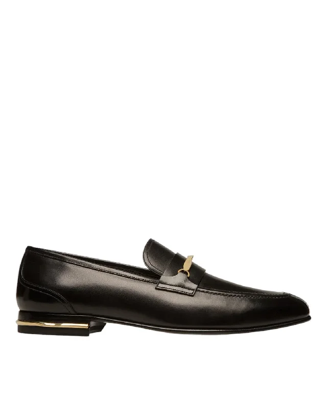 Bally Genos 6304150 Men's Black Calf Leather Loafers