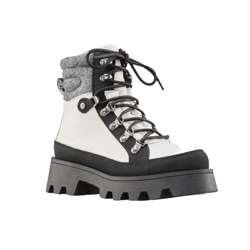 Women's Suma Leather Waterproof Boot In White/black