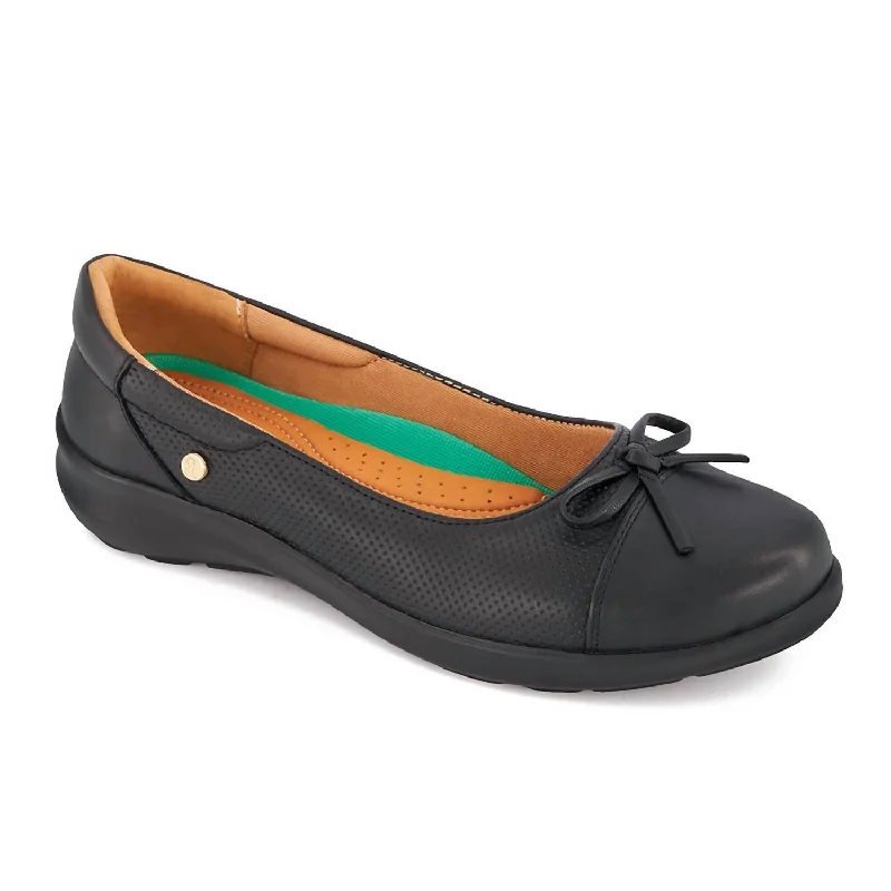 Women's Leather Ballerinas Ultra Comfort Flats In Black