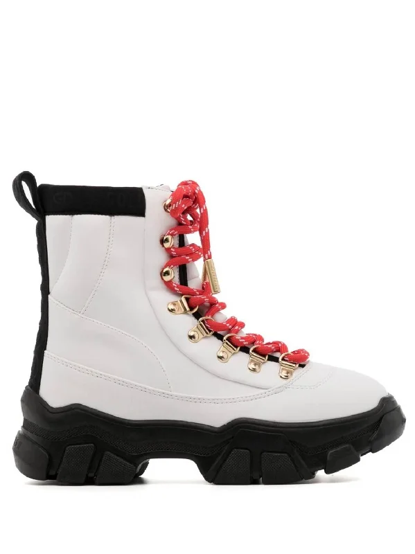 Women's Hike Lace Up Boots In White/black