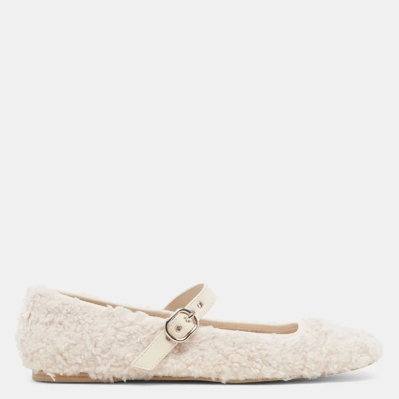 Rodni Plush Ballet Flats Creme Plush