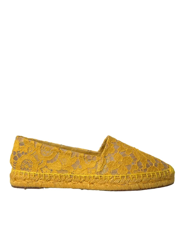 Dolce & Gabbana  Taormina Lace Espadrille Loafers Flats Women's Shoes