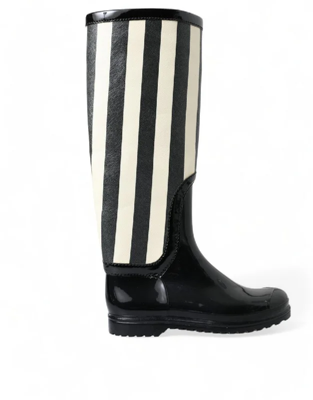 Dolce & Gabbana  Striped Knee High Women's Boots