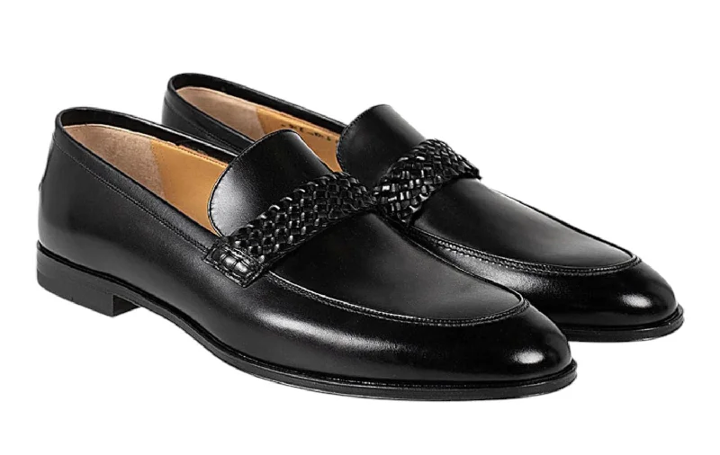 Bally Werden 6231408 Men's Black Calf Plain Leather Loafers