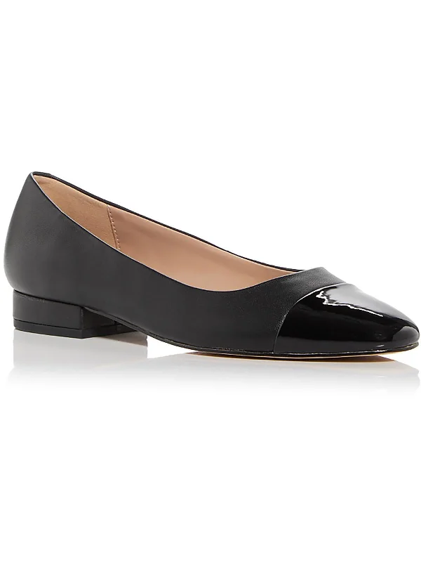 BLAIR Womens Leather Cap toe Ballet Flats