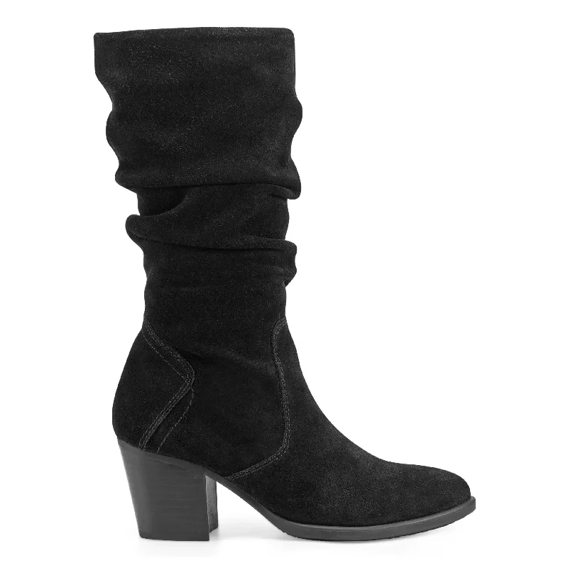 Vine Block Heel Almond Toe Casual Boots