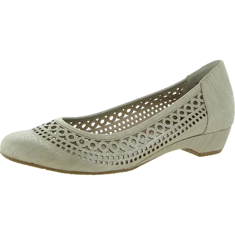 Tina Womens Slip On Perforated Ballet Flats