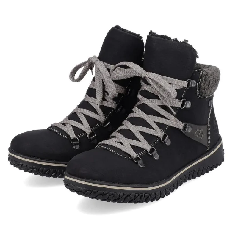 Rieker Z4238 Cordula Black Leather Hiking Boot (Women's)