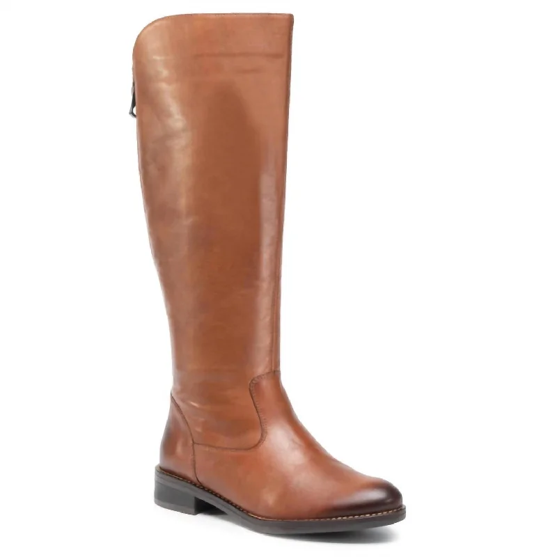 Women's Knee High Boots In Tan