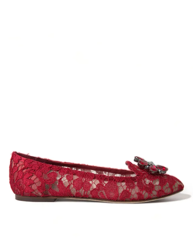 Dolce & Gabbana Elegant Floral Lace Vally Women's Flats